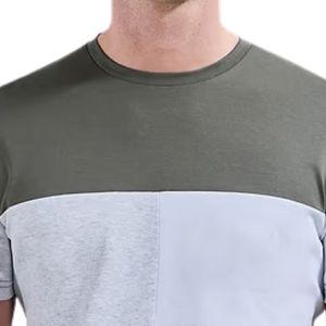 Camiseta Color Block Casual de Manga Corta con Cuello Redondo, Estampado Personalizado, Ropa Urbana de Moda, Proveedor Mayorista de Ropa - Product Image 3