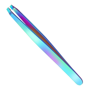 Premium Rainbow Stainless Steel 5Pcs Eyebrow Tweezer Set Precision Tweezer for Eyebrows with <b>Curved</b> <b>Scissors</b> for Ingrown Hair - Product Image 4