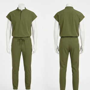 Ensemble de blouses médicales en polyester et élasthanne gris anthracite 220 GSM de qualité supérieure, imprimé, avec broderie personnalisée et logo par transfert thermique - Product Image 3