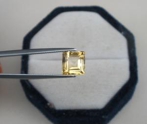 Citrino Natural Cuadrado, Gema Suelta Facetada de 8mm, Certificado por Terceros, Verde, para Joyería - Product Image 3