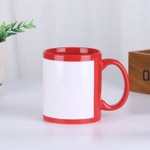 High Quality 11Oz Sublimation Coated Bone China Black <b>Coffee</b> <b>Mug</b> Custom <b>White</b> Patch Creative Promotional Wholesale Gifts - Product Image 3