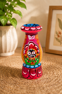 Auténtico Florero Pintado a Mano con Imagen del Señor Jagannath, Artesanía Tradicional de Odisha, Decorativo, Exportador Mayorista de Flores para Pascua - Product Image 6