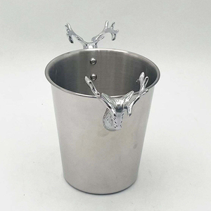 Nuevo Cubetero de Acero Inoxidable para Bebidas, Decorado con Astas de Ciervo Plateadas, Enfriador de Vino y Champán - Product Image 5