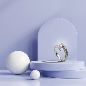 เครื่องประดับ CELEBRATION GEMS แหวนเงินแท้ 925 ชุบโรเดียม ประดับพลอยสีม่วง ดีไซน์แบบฝังเพชร แหวนเปิดแบบวินเทจ สลักลาย - Product Image 4