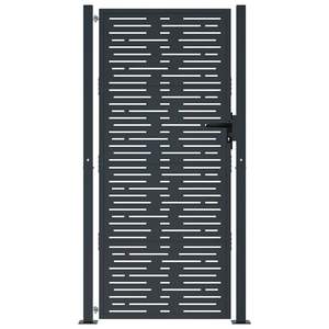 Puerta de Jardín de Acero Antracita 39.4x68.9, Diseño Cuadrado, Rejilla y Puertas para Cercas - Product Image 3