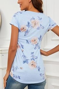 Fashion Maternity T Shirts Short Sleeve O Neck Breastfeeding T-Shirt Pregnancy Clothes Breathable Printed Pattern Design Nursing - Product Image 3