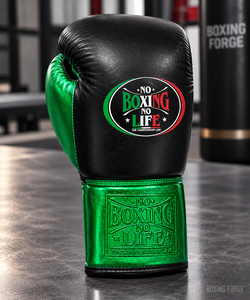 No Boxing No Life Leather Boxing Gloves <b>Lace</b>-Up Wrist Strap Breathable Customized Logo Adult Training Gear Gold White Red Green - Product Image 2