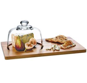 Juego de campanas de cristal transparente con bandeja de madera tallada para decoración de mesa y cocina de lujo, cúpula de cristal decorativa para servir en el hogar - Product Image 5