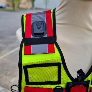 Gilet de sécurité à fermeture éclair sur le devant, plusieurs poches, haute visibilité, polyester, couleurs et tailles personnalisées, antibactérien, service OEM, fabrication sur mesure - Product Image 4