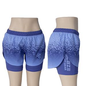 Short 2 en 1 taille haute pour femme MMA et boxe Design respirant pour le jogging, le combat et la course à pied en plusieurs couleurs avec logo personnalisé - Product Image 1