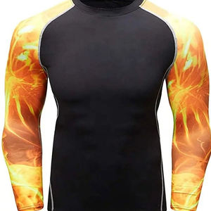 เสื้อแรชการ์ดแขนยาวสำหรับเล่นเซิร์ฟบอร์ด ผู้ชาย MMA พิมพ์ลายโลโก้ตามสั่ง เสื้อแรชการ์ดแบบรีดร้อน - Product Image 6