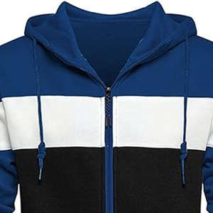 Customized Logo High-quality Pure Cotton Men's Hoodie Sportswear Super Large Hoodie Unisex zipper Hoodies with panel work - Product Image 2