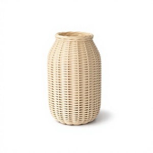 <b>ROUND</b> RATTAN <b>BASKET</b> VASE 8 HANDICRAFT - Product Image 1