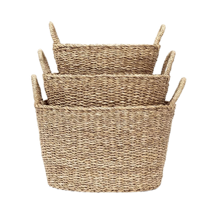 Venta al por mayor de cestas de almacenamiento de algas marinas hechas a mano de calidad superior ecológicas cestas de Navidad sostenibles malla Ins compradores a granel - Product Image 4