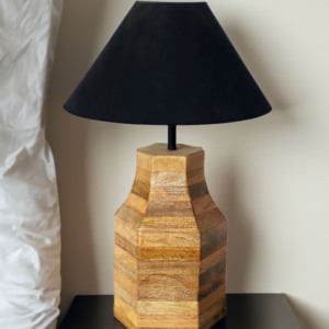 Lámpara de aceite de madera artesanal con acabado marrón miel natural, decoración rústica para el hogar |   Venta al por Mayor OEM - Product Image 1