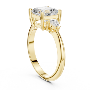 Anillo de Compromiso de Lujo con Diamante Cultivado en Laboratorio de 3 Quilates, Corte Asscher, E VS1, Oro Amarillo de 14K, Certificado IGI, para Bodas y Aniversarios - Product Image 3