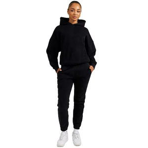 Wholesale Unisex <b>Pullover</b> Hoodie Jogger Pants Tracksuit Set Private Label Casual Sportswear Stylish <b>Men</b> Women Bulk OEM Supplier - Product Image 2