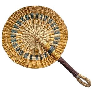 BEST SELLER Wholesale BLUE LOTUS FARM Boho Seagrass Hand Fan-Ninh Binh Made Natural Woven Wall Art Decor Practical Summer Cooler - Product Image 1