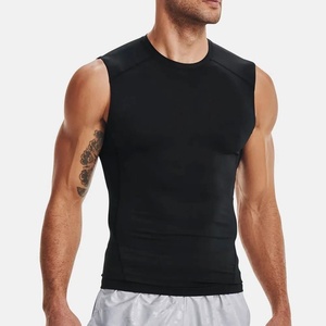 Mens Custom Eco-Friendly Breathable Sporty Tank <b>Top</b> Singlet 100% Polyester Seamless Undershirt <b>White</b> Muscle Vest - Product Image 3