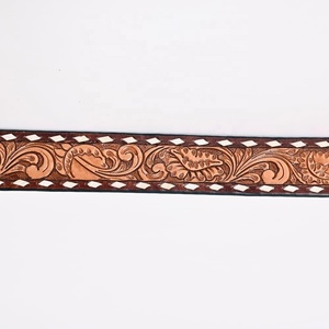 Ceinture occidentale en cuir pleine fleur usiné à la main véritable Ceinture occidentale élégante en cuir véritable unisexe à boucle amovible - Product Image 3