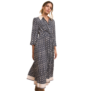 Women Floral Midi Dress Puff Sleeve Casual Midi Dress - Product Image 3