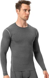 Men's Slim Fit Compression Long Sleeve Performance Shirt Premium Quick Dry Eco-Friendly Spandex/Polyester Base <b>Layer</b> <b>Top</b> - Product Image 4