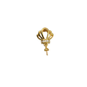 Simplified S925 Silver Crown Pendant Female Earpins <b>Pearl</b> Earrings DIY Accessories Empty Tray Fashion <b>Jewelry</b> <b>Sets</b> 1353 - Product Image 5