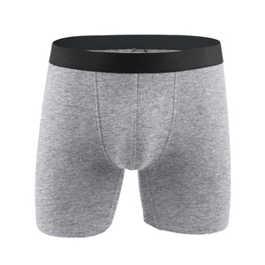 Caleçons boxers pour hommes, couleur unie, taille mi-haute, respirants, en coton tricoté - Product Image 3