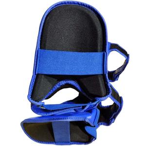 Protector de Espinilla y Empeine Profesional Azul de Cuero Genuino para Kick Boxing, Personalizado, Venta al por Mayor, Protectores de Espinilla Profesionales - Product Image 4