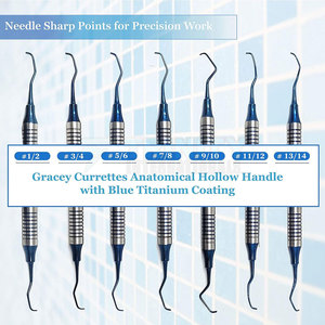 ชุดเครื่องมือเกรซี่คิวเร็ตคุณภาพพรีเมียม ชุดเครื่องมือกรีซี่คิวเร็ตสำหรับงานทันตกรรมปริทันต์ ชุดเครื่องมือเกรซี่คิวเร็ตสแตนเลส - Product Image 3