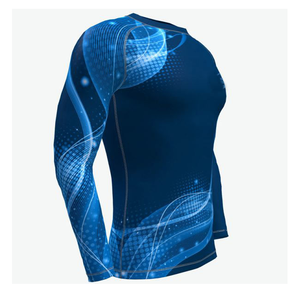 บริการ OEM เสื้อรัดกล้ามเนื้อผู้ชายคุณภาพสูง ระบายอากาศได้ดี ผลิตจากโพลีเอสเตอร์/ไนลอน พิมพ์ลายตามสั่งสำหรับ MMA - Product Image 3