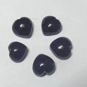 Cabujón de espinela negra natural de 5 mm con forma de corazón y parte trasera plana, piedra preciosa suelta certificada, mejor precio, calidad AAA, de proveedor mayorista de la India - Product Image 1