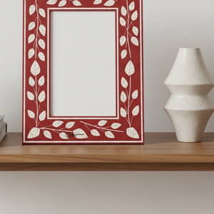 Cadre photo en os incrusté de motifs floraux faits à la main, cadre photo de luxe - Product Image 3