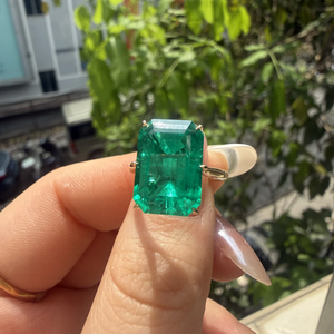 แหวนหมั้นเพชรทรงเอเมอรัลด์ทรงเหลี่ยม 14k ทองคำแท้ ได้รับการรับรองจาก IGI เครื่องประดับสำหรับผู้หญิง 6.5 กะรัต หรูหรา สี E/F ความสะอาด VS-VVS - Product Image 3