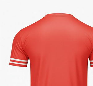 Men's <b>Red</b> Striped Soccer Jersey Short Sleeve V-Neck Moisture Wicking Polyester Athletic Wear All Seasons Wholesale Factory Supp - Product Image 4