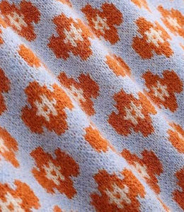 New Trending Customized Knitted Sleeveless <b>Vest</b> Geometric Pattern Orange Gray Autumn Sweater Standard Thickness Acrylic Material - Product Image 3