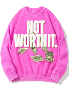 Sudadera Personalizada con Estampado Puff, Felpa Gruesa, Estilo Urbano, Cuello Redondo, Oversize, Estilo Vintage, con Gráficos para Hombre - Product Image 3