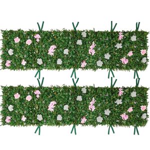 Lussuoso Pannello Floreale 3D in Seta, 2 Pezzi da 2 x 8 Piedi, Sfondo Artificiale con Fiori 3D, Facile da Montare, Decorazioni per Matrimoni Adatte ai Bambini - Product Image 1