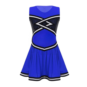 Nuevas llegadas: Vestido de animadora de poliéster/algodón estampado, uniforme de baile, precio mayorista, servicio OEM, disfraz de animadora - Product Image 1