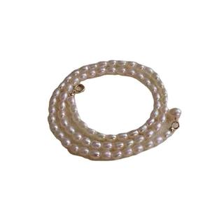 Collier de perles d'eau douce rétro de luxe Zhuji, 4-5 mm, petit grain, chaîne de clavicule de 38 cm, accessoire en gros - Product Image 5