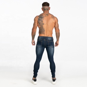 Newest Design Men's Stretch Dark Blue Ankle Length Denim Skinny Adults Casual <b>Jeans</b> Men - Product Image 1