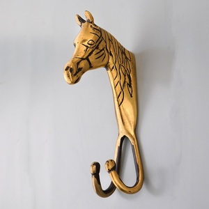 Handmade Traditional Golden Brass Zebra Head Wall Mounted Coat <b>Hook</b> Hanger for Hats Bags Clothes Heavy Duty Reusable Wholesale - Product Image 1