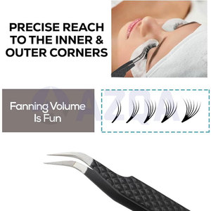 Ensemble de pinces à cils en acier inoxydable avec pointes de précision courbées en S, droites, à 45 degrés et à 90 degrés - Product Image 2