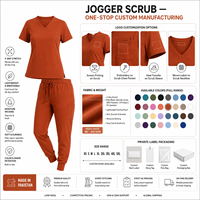 Uniforme d'infirmière unisexe en tissu Spandex/Polyester, anti-plis, avec logo personnalisé, poche latérale, coupe jogger et col mandarin