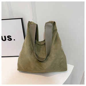 Sac à bandoulière pour femme en daim rétro de haute qualité, grande capacité, décontracté, polyvalent, pliable, sac fourre-tout - Product Image 6