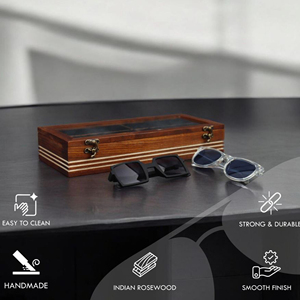 Caja de Madera de Lujo para Relojes, Estuche de Exhibición para Hombres y Mujeres, Organizador de Almacenamiento de Relojes de Madera Premium con Tapa de Vidrio de AYAANS - Product Image 1