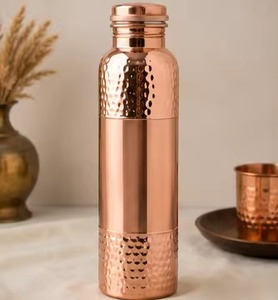 Traditional <b>Copper</b> Printed Water <b>Bottle</b> Elegant Finish Double Wall Luxury Design for Ayurvedic Use Outdoor <b>Drinking</b> Straw - Product Image 5
