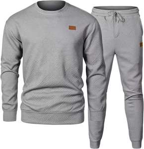 Ensemble deux pièces de sport respirant et coupe-vent de qualité usine, col montant, tricot jacquard uni imprimé – Meilleures ventes - Product Image 3