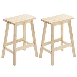 Set di 2 Sgabelli da Bar con Seduta a Sella da 60 cm, Colore Legno, per Sala da Pranzo, Cucina, Pub - Product Image 6