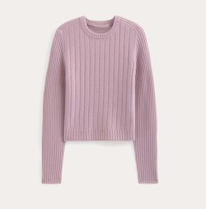 Suéter elegante con cuello redondo y mezcla de cachemira, transpirable, camisa de punto de manga larga para mujer, jersey holgado y cálido para invierno, EE. UU. - Product Image 4